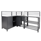 Mobilier de bucătărie de grădină cu 4 piese şi chiuvetă, oţel, gri, TANITA Kondela