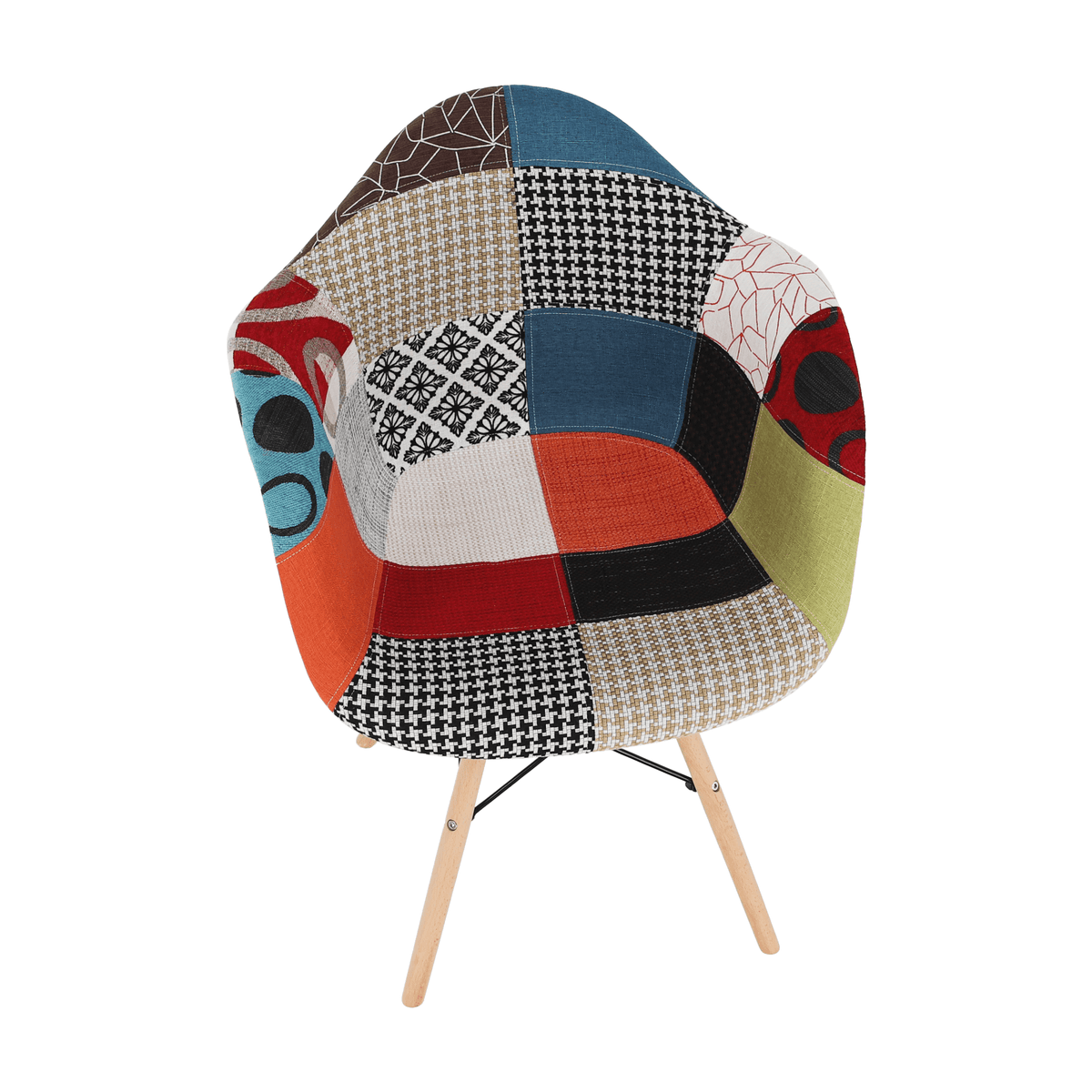 Scaun, patchwork/fag, țesătură/fag/crom, 63x60x83 cm Kondela