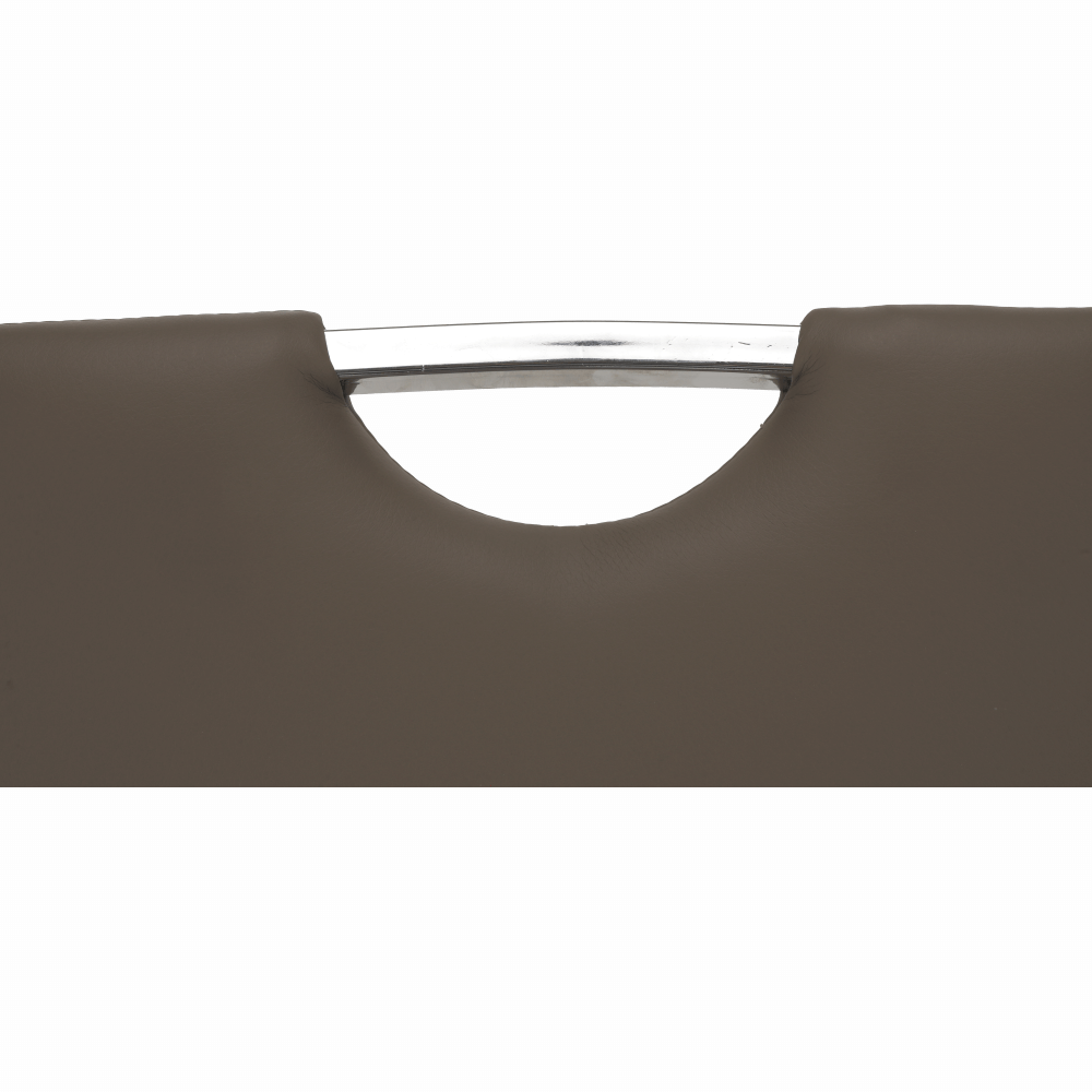 Scaun dining NAJAC, maro, piele eco/crom, 44x60.5x98 cm Kondela