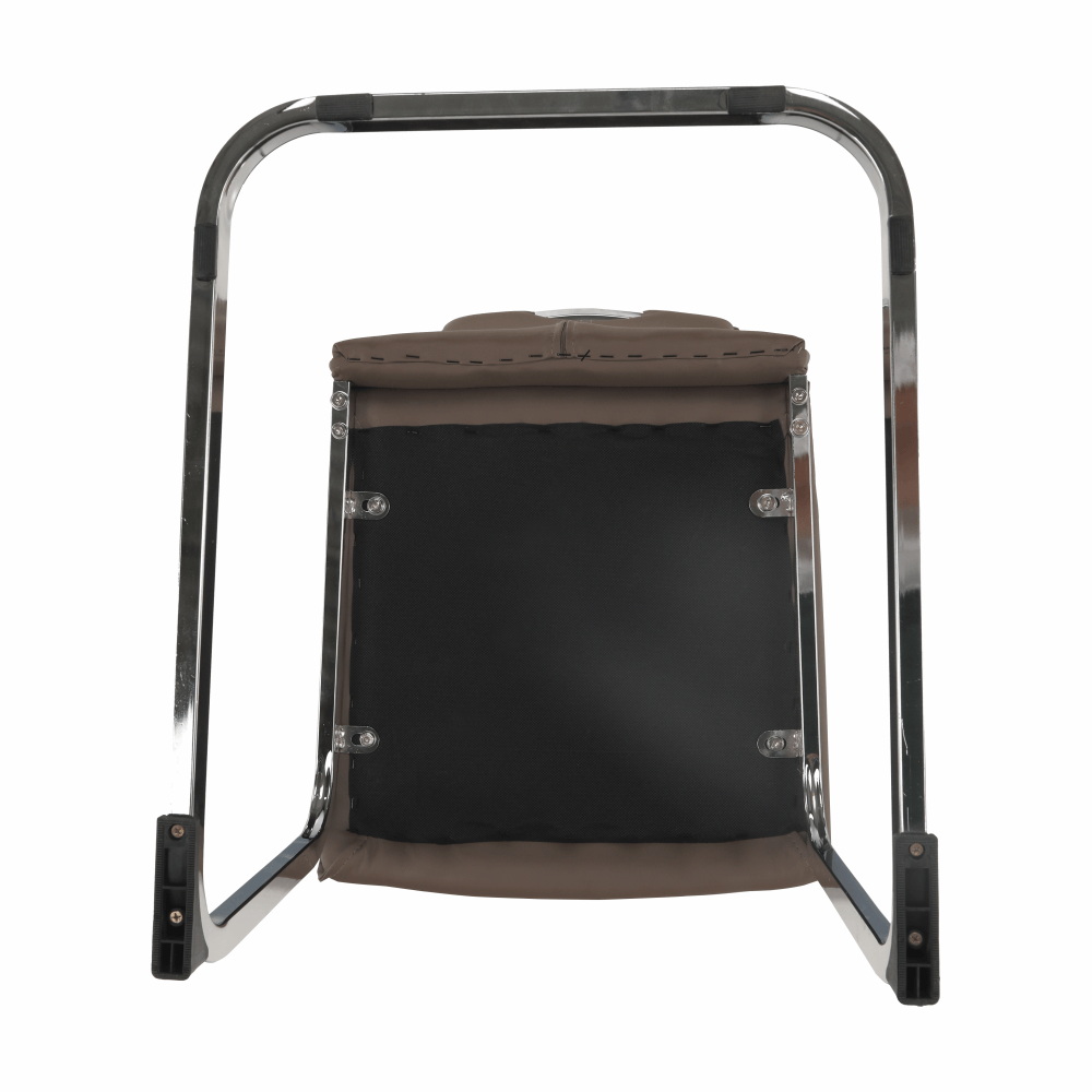 Scaun dining NAJAC, maro, piele eco/crom, 44x60.5x98 cm Kondela