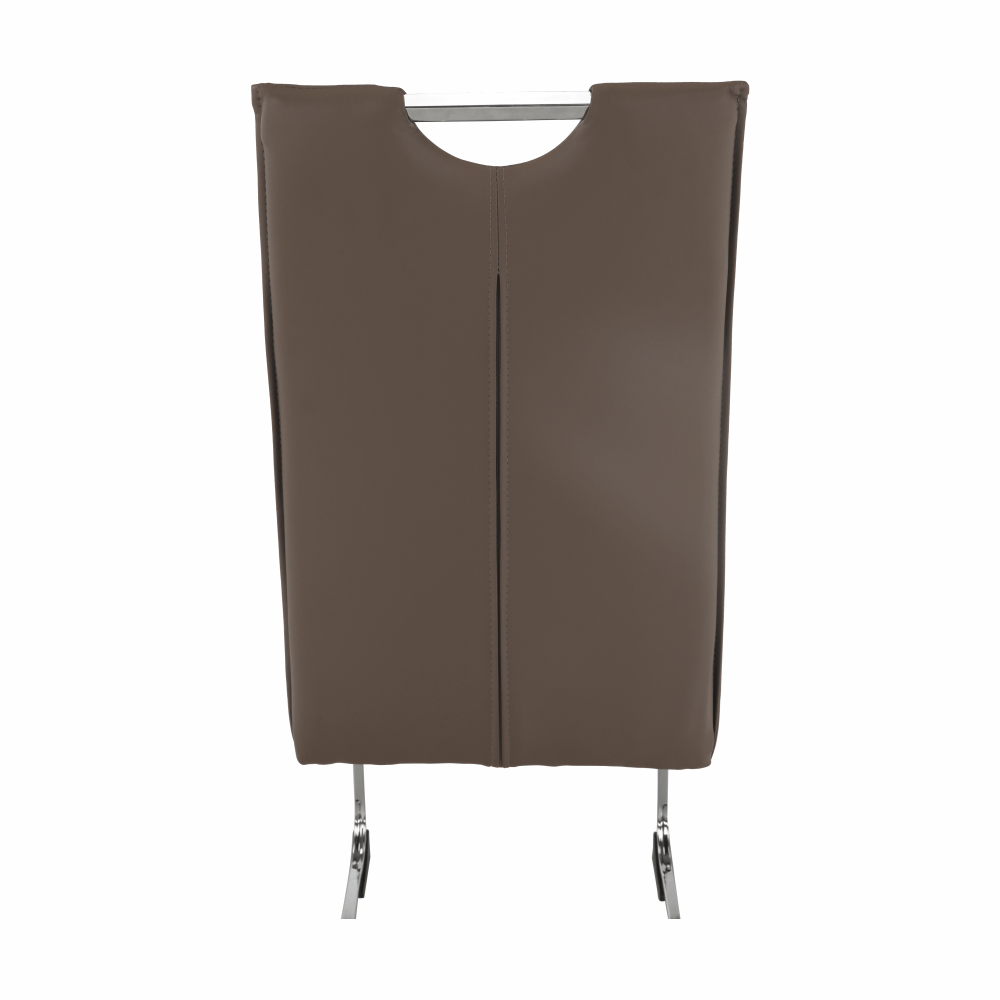 Scaun dining NAJAC, maro, piele eco/crom, 44x60.5x98 cm Kondela
