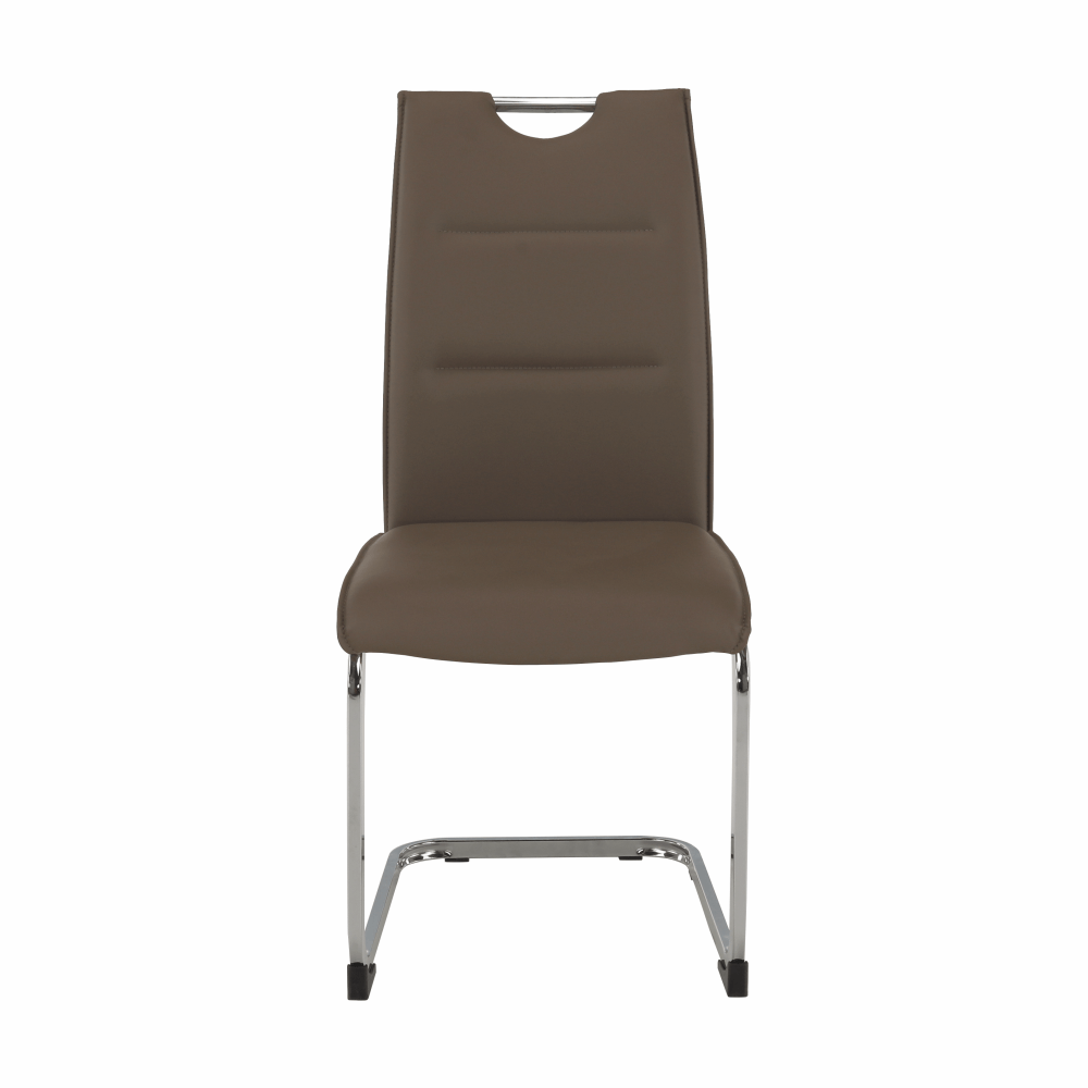 Scaun dining NAJAC, maro, piele eco/crom, 44x60.5x98 cm Kondela