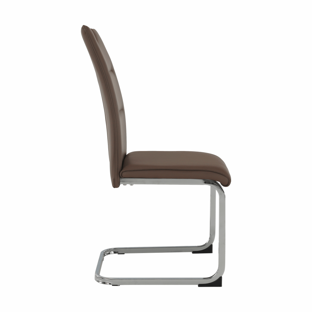Scaun dining NAJAC, maro, piele eco/crom, 44x60.5x98 cm Kondela