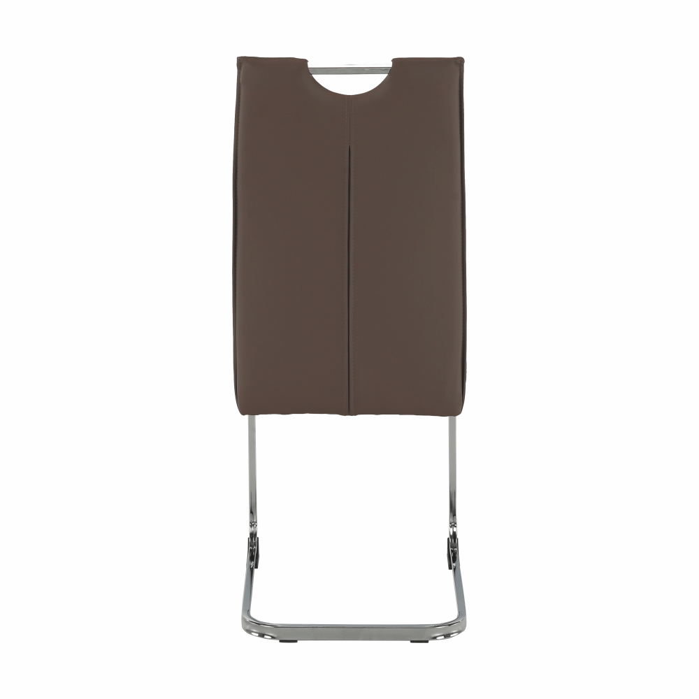 Scaun dining NAJAC, maro, piele eco/crom, 44x60.5x98 cm Kondela