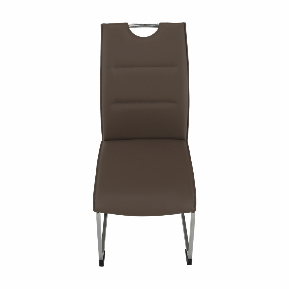 Scaun dining NAJAC, maro, piele eco/crom, 44x60.5x98 cm Kondela
