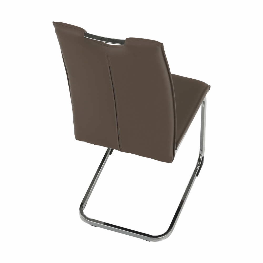 Scaun dining NAJAC, maro, piele eco/crom, 44x60.5x98 cm Kondela