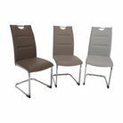 Scaun dining NAJAC, maro, piele eco/crom, 44x60.5x98 cm Kondela