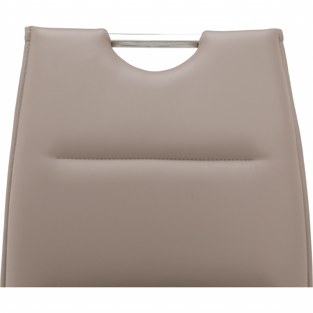 Scaun dining NAJAC, maro deschis, piele eco/crom, 44x60.5x98 cm Kondela