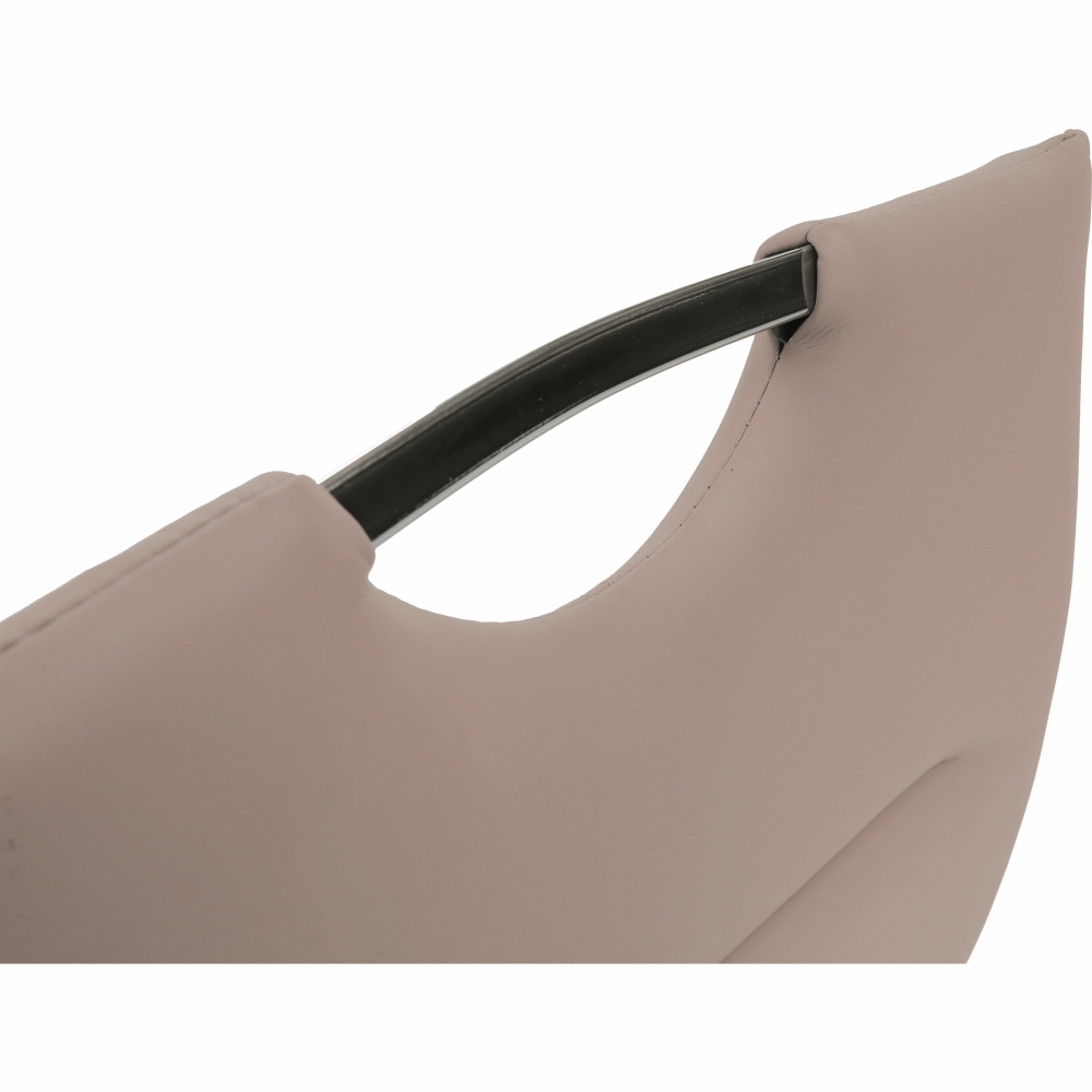 Scaun dining NAJAC, maro deschis, piele eco/crom, 44x60.5x98 cm Kondela