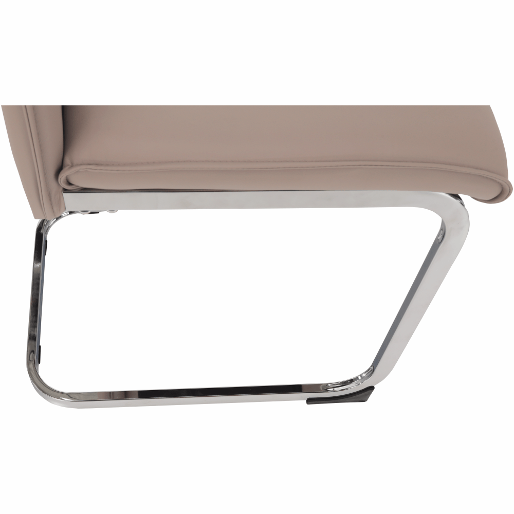 Scaun dining NAJAC, maro deschis, piele eco/crom, 44x60.5x98 cm Kondela