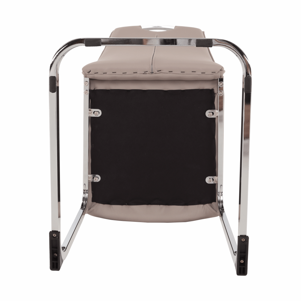 Scaun dining NAJAC, maro deschis, piele eco/crom, 44x60.5x98 cm Kondela