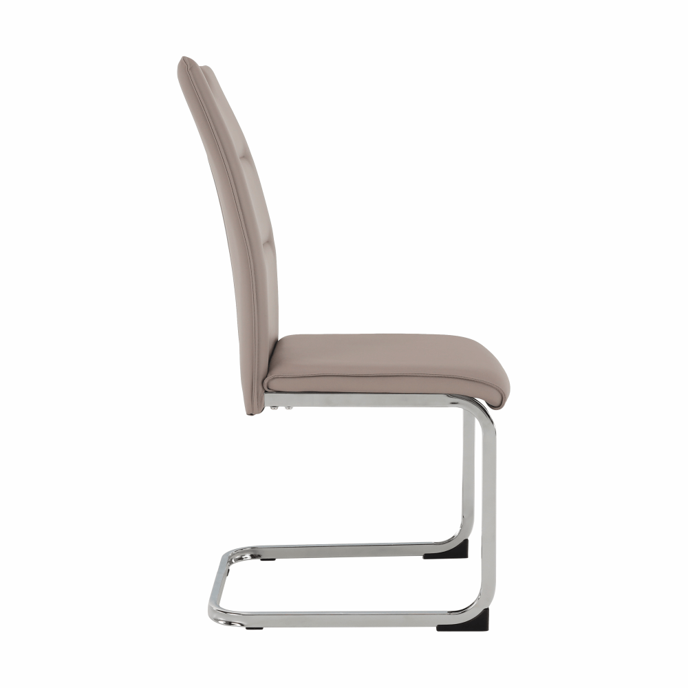 Scaun dining NAJAC, maro deschis, piele eco/crom, 44x60.5x98 cm Kondela