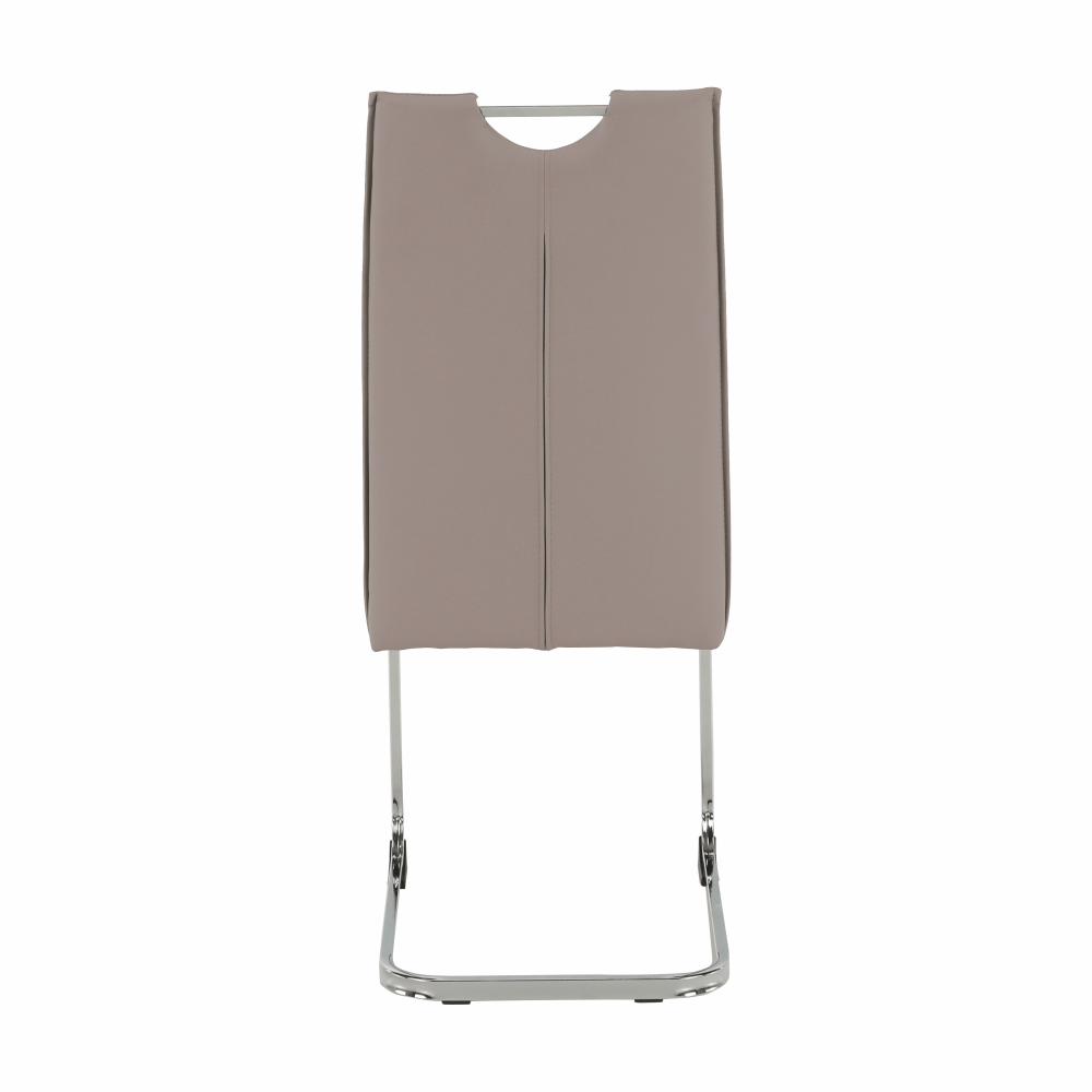 Scaun dining NAJAC, maro deschis, piele eco/crom, 44x60.5x98 cm Kondela