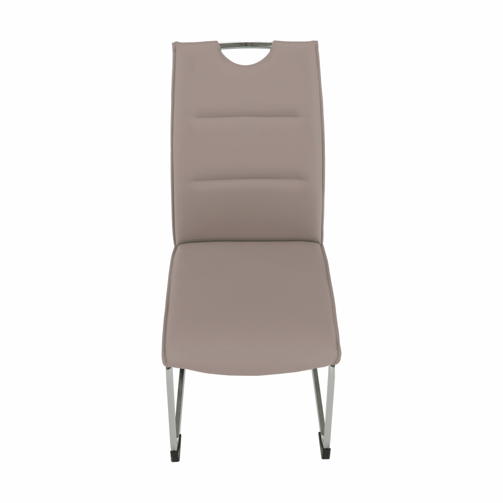 Scaun dining NAJAC, maro deschis, piele eco/crom, 44x60.5x98 cm Kondela