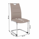 Scaun dining NAJAC, maro deschis, piele eco/crom, 44x60.5x98 cm Kondela