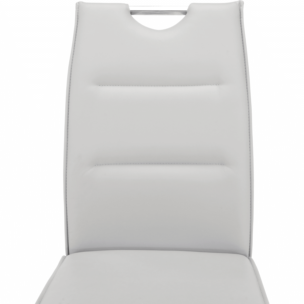 Scaun dining NAJAC, gri deschis, piele eco/crom, 44x60.5x98 cm Kondela