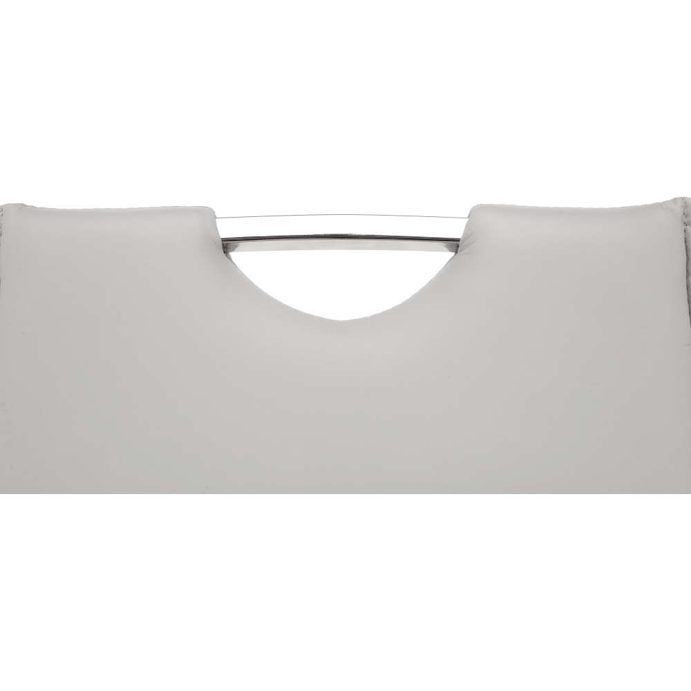 Scaun dining NAJAC, gri deschis, piele eco/crom, 44x60.5x98 cm Kondela