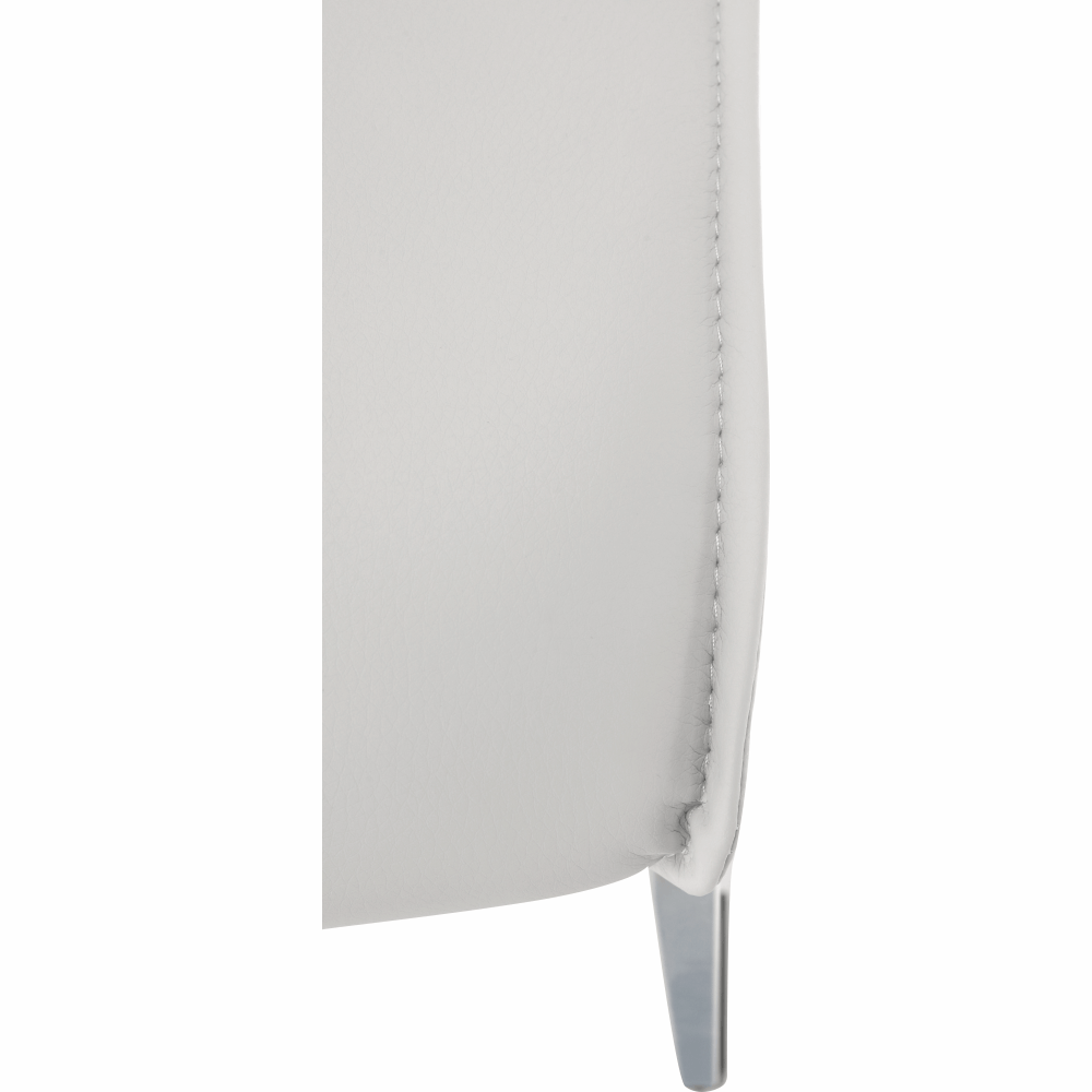 Scaun dining NAJAC, gri deschis, piele eco/crom, 44x60.5x98 cm Kondela