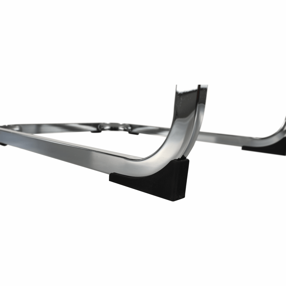 Scaun dining NAJAC, gri deschis, piele eco/crom, 44x60.5x98 cm Kondela