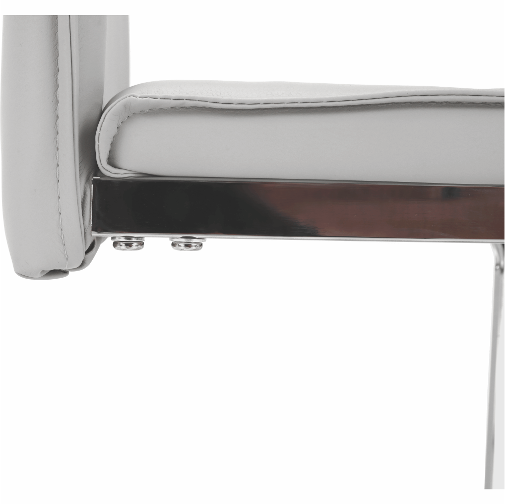 Scaun dining NAJAC, gri deschis, piele eco/crom, 44x60.5x98 cm Kondela