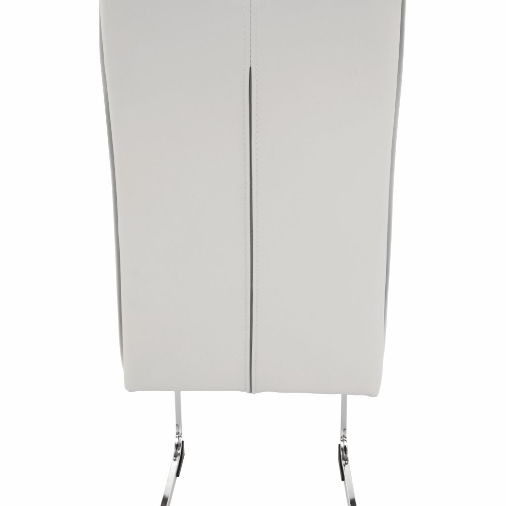 Scaun dining NAJAC, gri deschis, piele eco/crom, 44x60.5x98 cm Kondela