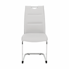Scaun dining NAJAC, gri deschis, piele eco/crom, 44x60.5x98 cm Kondela