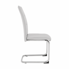 Scaun dining NAJAC, gri deschis, piele eco/crom, 44x60.5x98 cm Kondela
