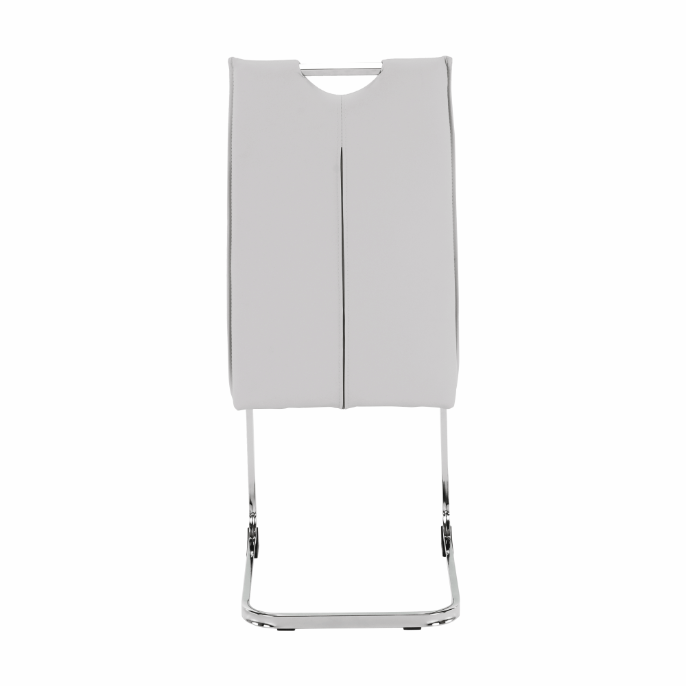 Scaun dining NAJAC, gri deschis, piele eco/crom, 44x60.5x98 cm Kondela