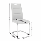 Scaun dining NAJAC, gri deschis, piele eco/crom, 44x60.5x98 cm Kondela