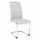 Scaun dining NAJAC, gri deschis, piele eco/crom, 44x60.5x98 cm Kondela