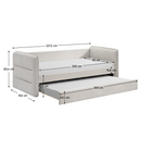 Pat extensibil TRINIA, gri-bej, 90x200 cm, cu pat suplimentar Kondela