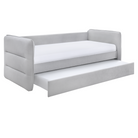 Pat extensibil TRINIA, gri, 90x200 cm, cu pat suplimentar Kondela