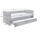 Pat extensibil TRINIA, gri, 90x200 cm, cu pat suplimentar Kondela