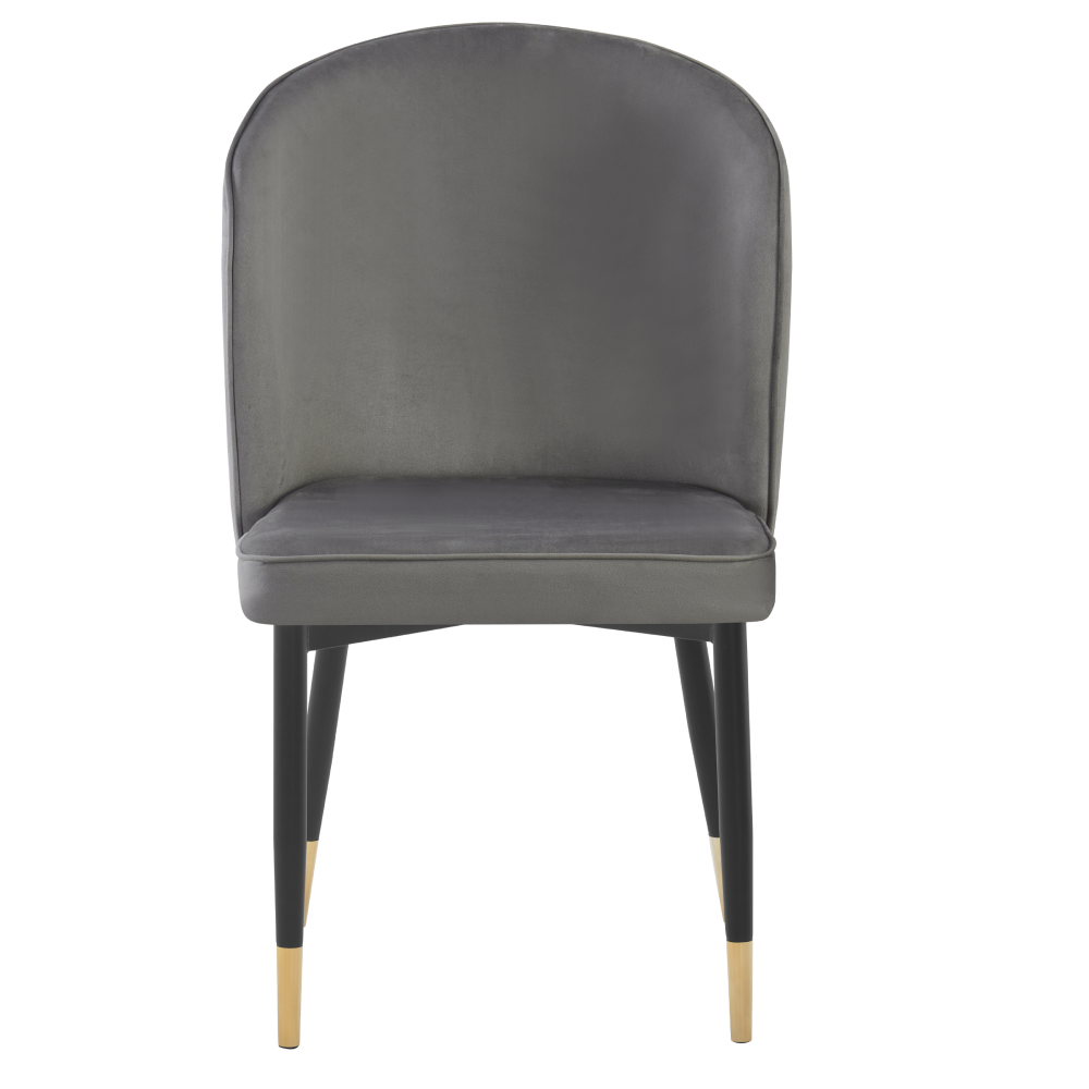 Scaun de sufragerie BRIVIESGA, țesătură Velvet gri/negru, 51x60x86 cm Kondela