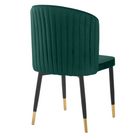 Scaun de sufragerie BRIVIESGA, țesătură Velvet verde/negru, 51x60x86 cm Kondela