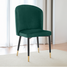 Scaun de sufragerie BRIVIESGA, țesătură Velvet verde/negru, 51x60x86 cm Kondela