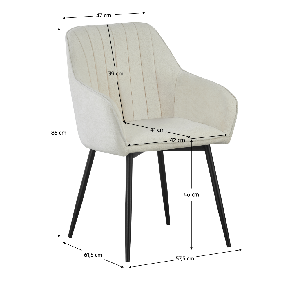 Fotoliu de design CALAHORRA, crem/negru Kondela