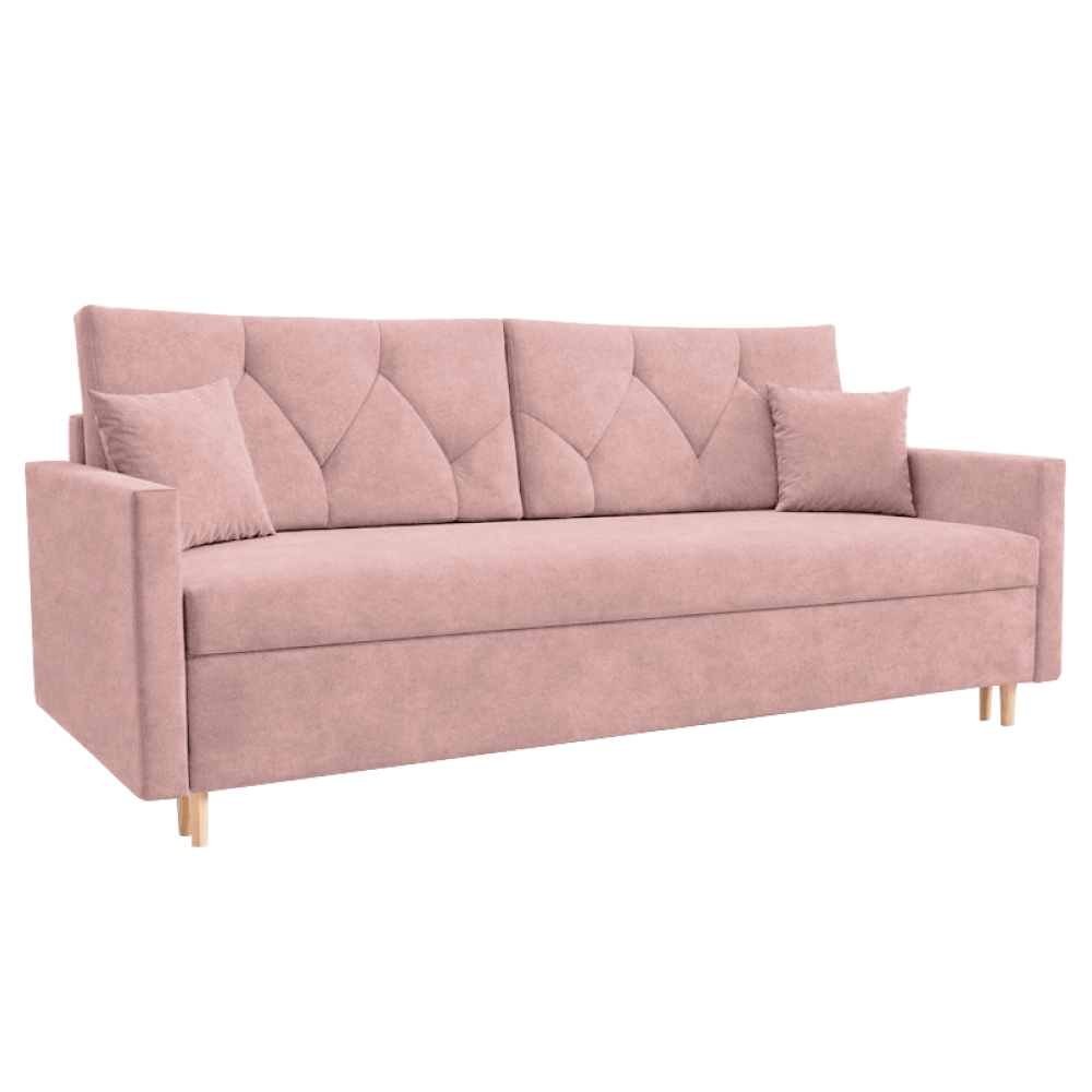 Canapea extensibilă VISEU, roz, 217x87x97 cm Kondela