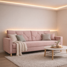 Canapea extensibilă VISEU, roz, 217x87x97 cm Kondela