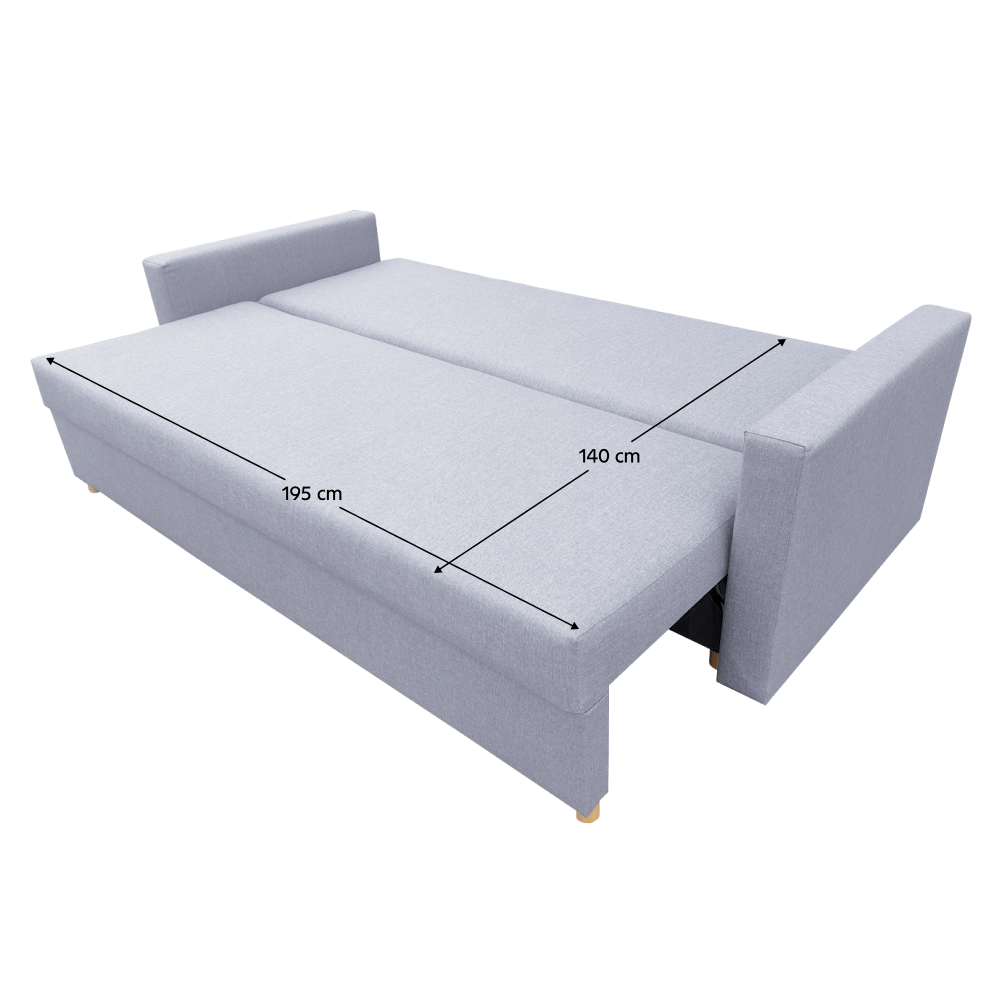Canapea extensibilă VISEU, gri deschis, 217x87x97 cm Kondela