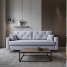 Canapea extensibilă VISEU, gri deschis, 217x87x97 cm Kondela