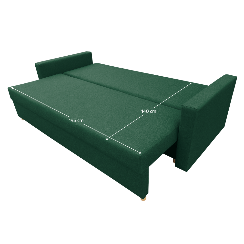 Canapea extensibilă VISEU, verde, 217x87x97 cm Kondela