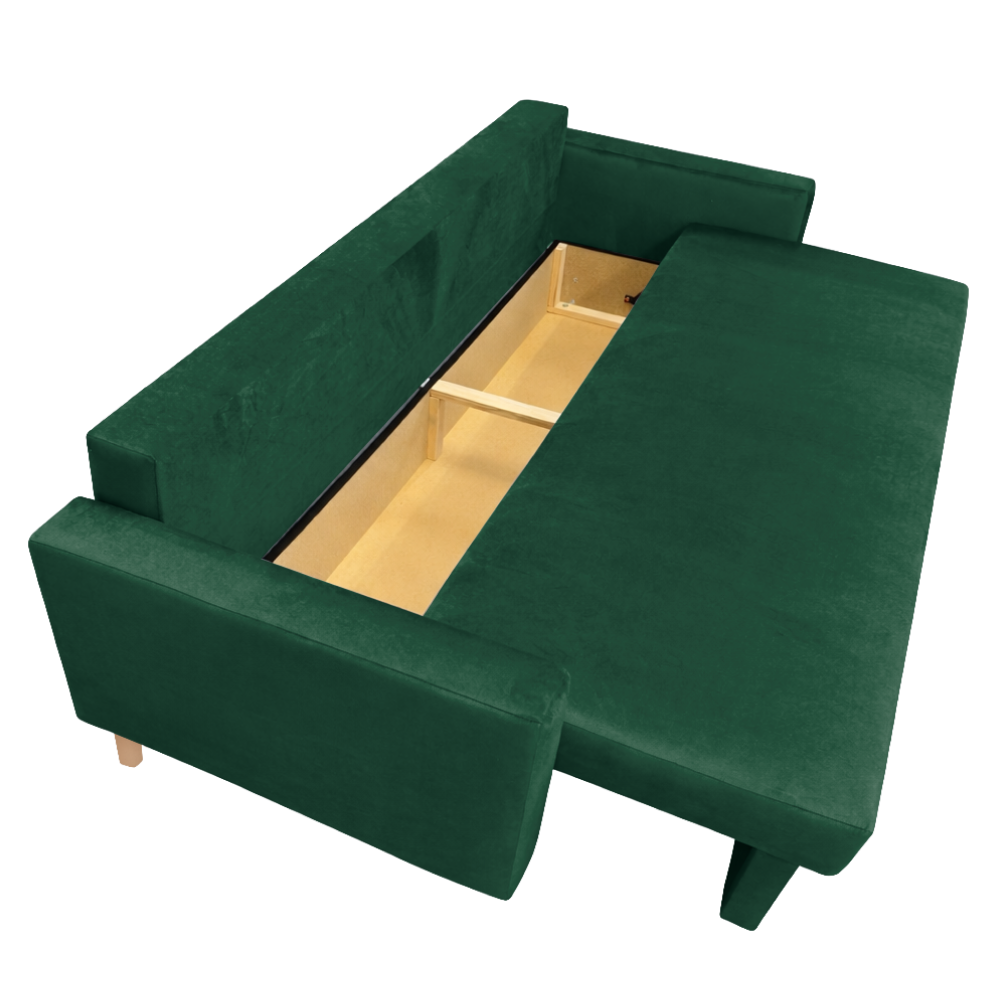 Canapea extensibilă VISEU, verde, 217x87x97 cm Kondela