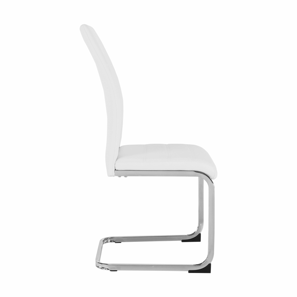 Scaun dining COMPIEGNE, alb / crom, piele eco, 42x56x99 cm Kondela