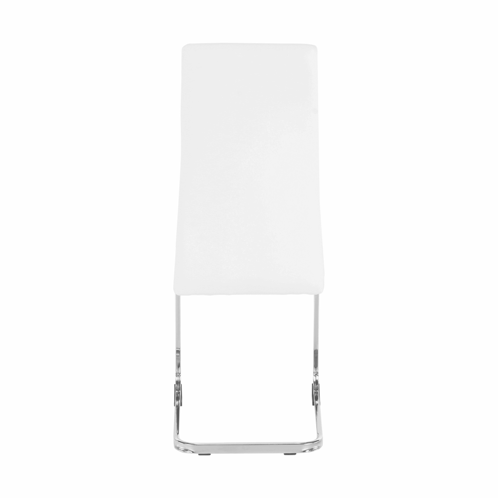 Scaun dining COMPIEGNE, alb / crom, piele eco, 42x56x99 cm Kondela
