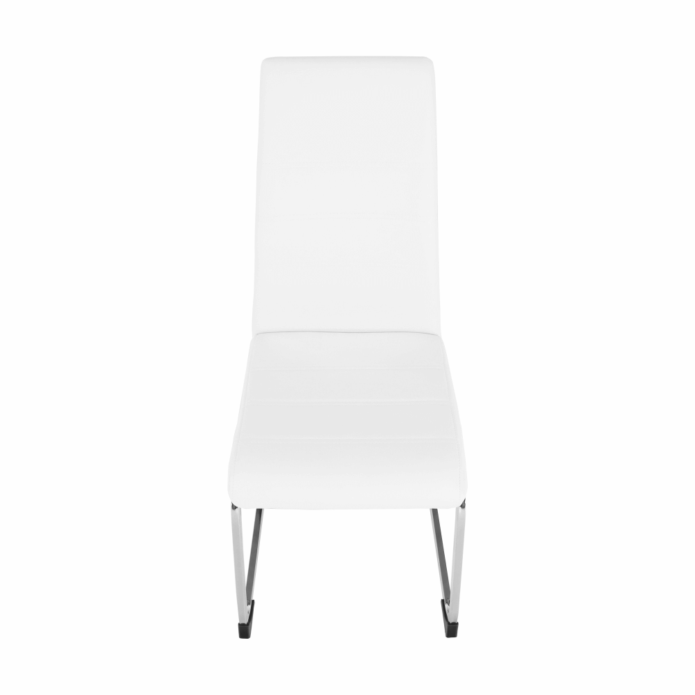 Scaun dining COMPIEGNE, alb / crom, piele eco, 42x56x99 cm Kondela