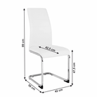 Scaun dining COMPIEGNE, alb / crom, piele eco, 42x56x99 cm Kondela