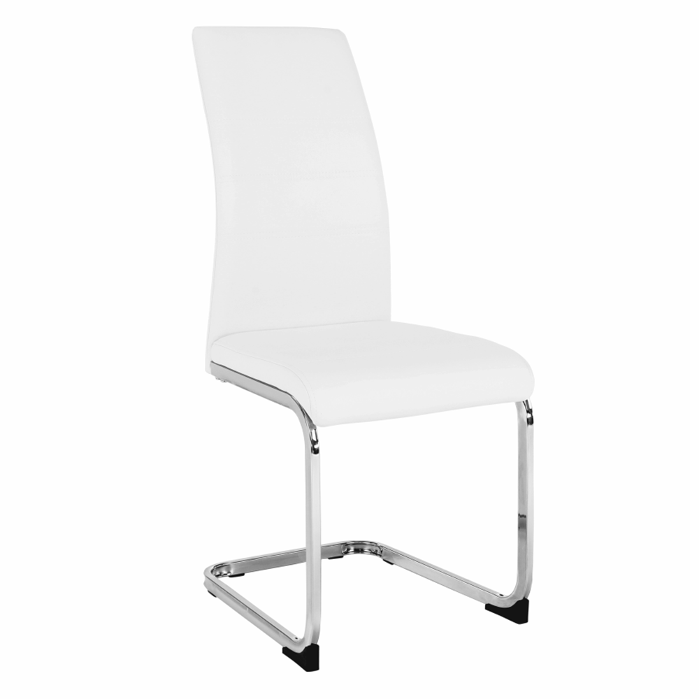 Scaun dining COMPIEGNE, alb / crom, piele eco, 42x56x99 cm Kondela
