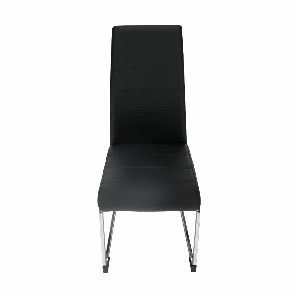 Scaun dining COMPIEGNE, negru / crom, piele eco, 42x56x99 cm Kondela