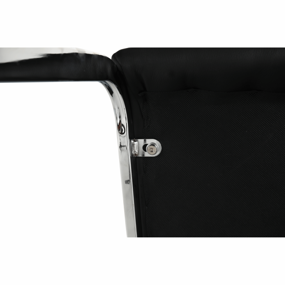 Scaun dining COMPIEGNE, negru / crom, piele eco, 42x56x99 cm Kondela